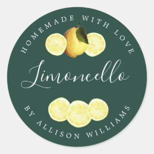 Custom Homemade Limoncello Dark Green Ronde Sticker