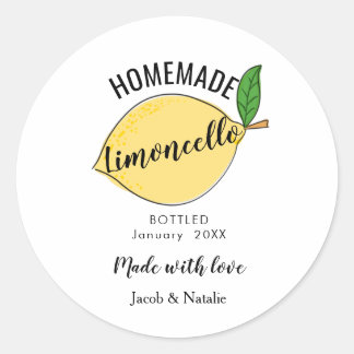 custom homemade limoncello wedding favor ronde sticker
