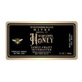 Custom Honey Hex Jar label voor 12oz hex potten (Voorkant)