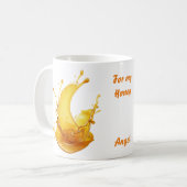 Custom Honey Splash Mok met naam (Voorkant links)