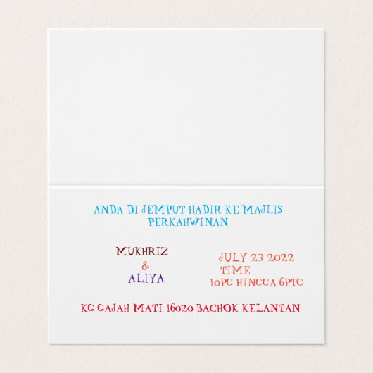 Custom Horizontal Tent Fold Folded Business Card Visitekaartjes (Buitenkant ongevouwen)