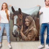 Custom Horse Fleece Deken Dochter Gift Ideeën