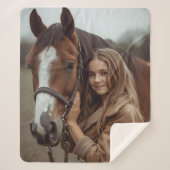 Custom Horse Lover Sherpa Blanket Equestrian Gift Sherpa Deken (Voorkant)