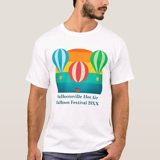 Custom Hot Air Ballon Festival Cute Sunrise T-shirt (Voorkant)