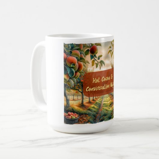 Custom Hot Cocoa & Conversation Night Mug Koffiemok (Voorkant links)