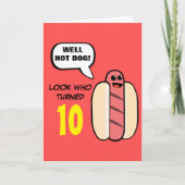 Custom Hot Dog Character Birthday Kaart (Voorkant)