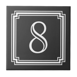 Custom House Number of Monogram Tile Tegeltje