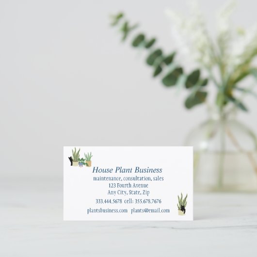 Custom House Plant Business Visitekaartje (Staand voorkant)