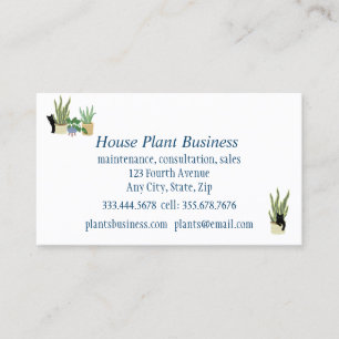 Custom House Plant Business Visitekaartje