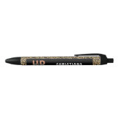 Custom HR Human Resources Leopard Print HR Zwarte Inkt Pen (Bovenkant)