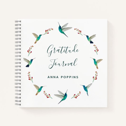 Custom Hummingbird Gratitude Journal Notitieboek (Voorkant)