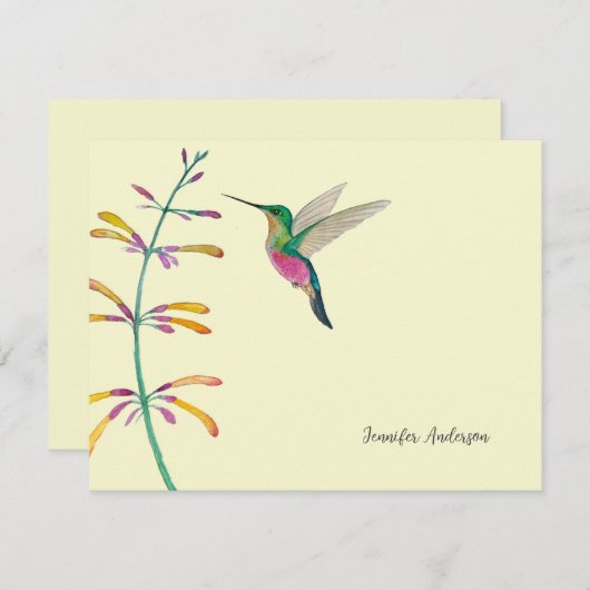 Custom Hummingbird Notitiekaartje (Voorkant / Achterkant)