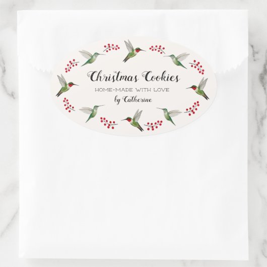 Custom Hummingbird Ovale Sticker (Tas)