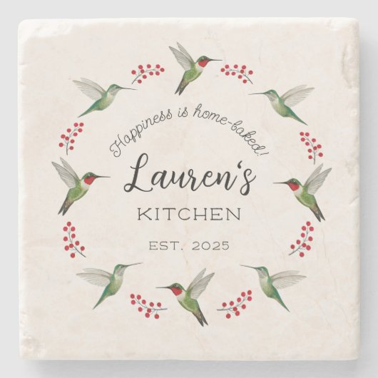 Custom Hummingbird Stenen Onderzetter (Voorkant)