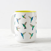 Custom hummingbirds tweekleurige koffiemok (Voorkant links)