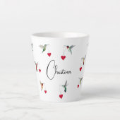Custom Hummingbirds Valentijnsdag Latte Mok (Voorkant)