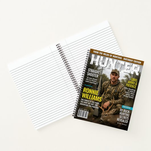 Custom HUNTER Magazine Cover Journal, Hunter Gift Notitieboek (Binnen)