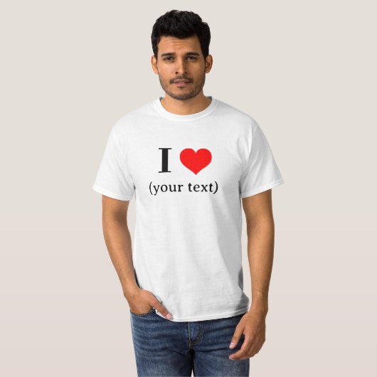 Custom I hart (jouw tekst) - T-shirt (Voorkant volledig)