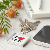 Custom I hart premium sleutelhanger (Zijkant)