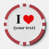 CUSTOM! I Heart Poker Chips - Rood (Voorkant)