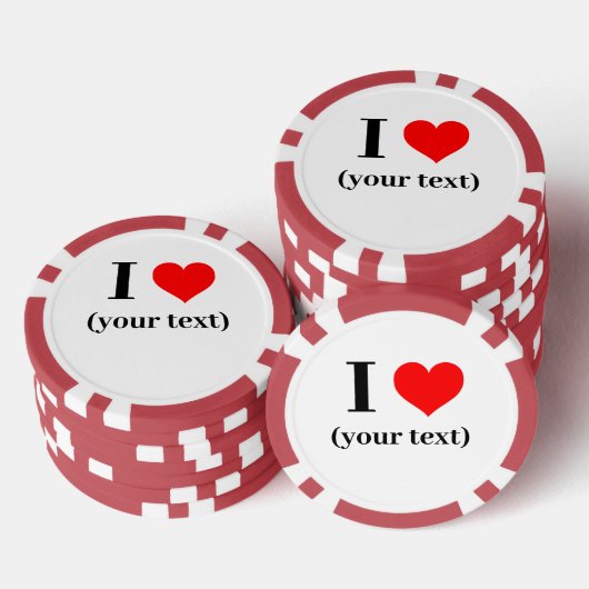 CUSTOM! I Heart Poker Chips - Rood (Opstapeling)