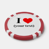 CUSTOM! I Heart Poker Chips - Rood (Enkel)
