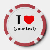 CUSTOM! I Heart Poker Chips - Rood (Achterkant)
