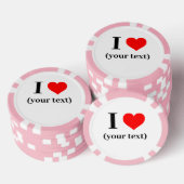 CUSTOM! I Heart Poker Chips - Roze (Opstapeling)