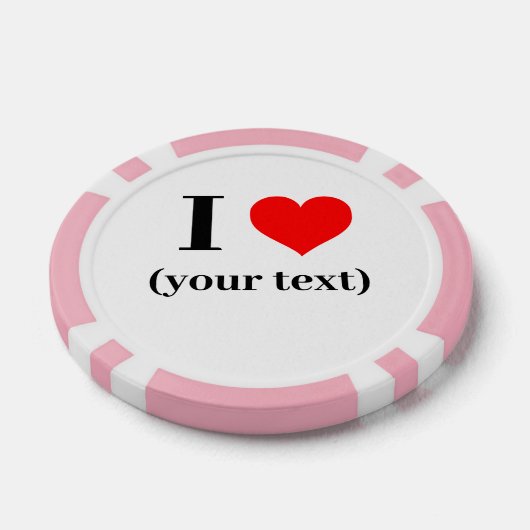 CUSTOM! I Heart Poker Chips - Roze (Enkel)