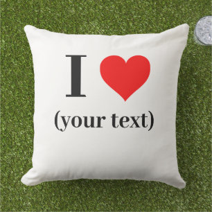 CUSTOM! I Heart Sierkussen 20" x 20" Outdoor