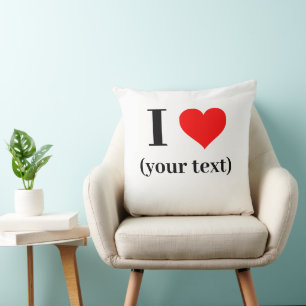 CUSTOM! I Heart Sierkussen 20" x 20" Polyester