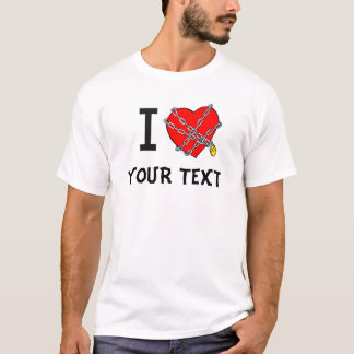 Custom I Love / I Heart T-shirt, JOUW TEKST T-shirt