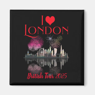 Custom I Love London Skyline Kroningssouvenir Magneet