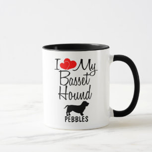 Custom I Love My Basset Hound Mok