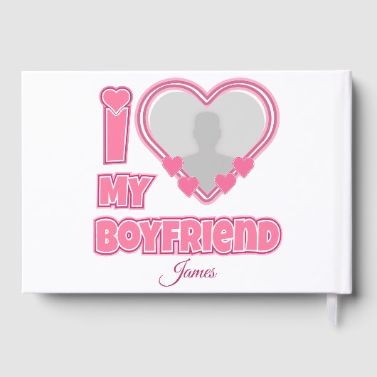Custom I Love My Boyfriend – Foto en naam toevoege Gastenboek (Achterkant)