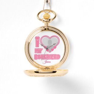 Custom I Love My Boyfriend – Foto en naam toevoege Horloge
