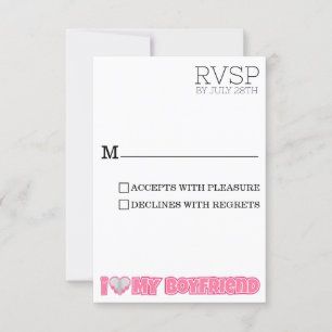 Custom I Love My Boyfriend – Foto en naam toevoege RSVP Kaartje