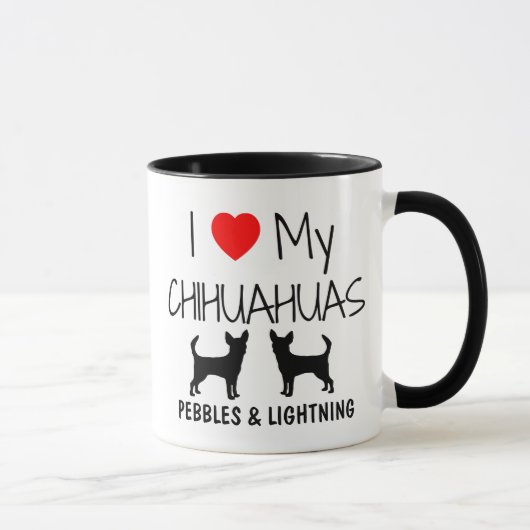 Custom I Love My Two Chihuahuas Mok (Rechts)