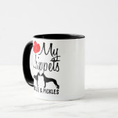 Custom I Love My Two Whippets Mok (Voorkant links)