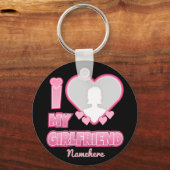 Custom I Love My Vriendin – Foto en naam toevoegen Sleutelhanger (Voorkant)