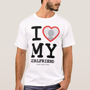 Custom I Love My Vriendin Photo Text T-shirt