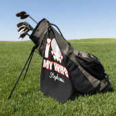 Custom I Love My Wife – Naam en foto toevoegen Golfhanddoek (Groen)