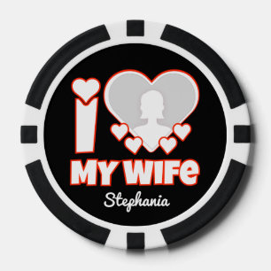 Custom I Love My Wife – Naam en foto toevoegen Poker Chips
