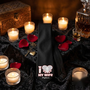 Custom I Love My Wife – Naam en foto toevoegen Stropdas