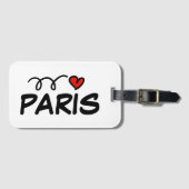 Custom I LOVE PARIS reis bagagelabels (Voorkant (horizontaal))