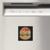 Custom I Love Paris Skyline Sunset Souvenir Magneet (Insitu (Vaatwasser))