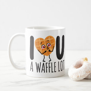 CUSTOM I Love You Waffle Lot Kawaii Cute Funny Koffiemok