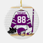 Custom Ice Hockey Jersey Keramisch Ornament (Achterkant)