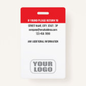 Custom ID Security Guard QR Code Fotonaam Rood Badge (Achterkant)