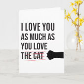 CUSTOM Ik hou van je Cat Lady Clever Romantic Funn Kaart (Gele Bloem)